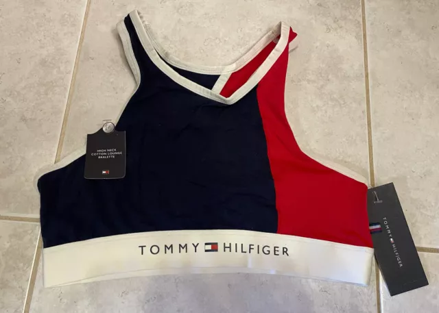 TOMMY HILFIGER BRALETTE Womens Size 6 Extra Small Black Sports Bra $14.71 -  PicClick