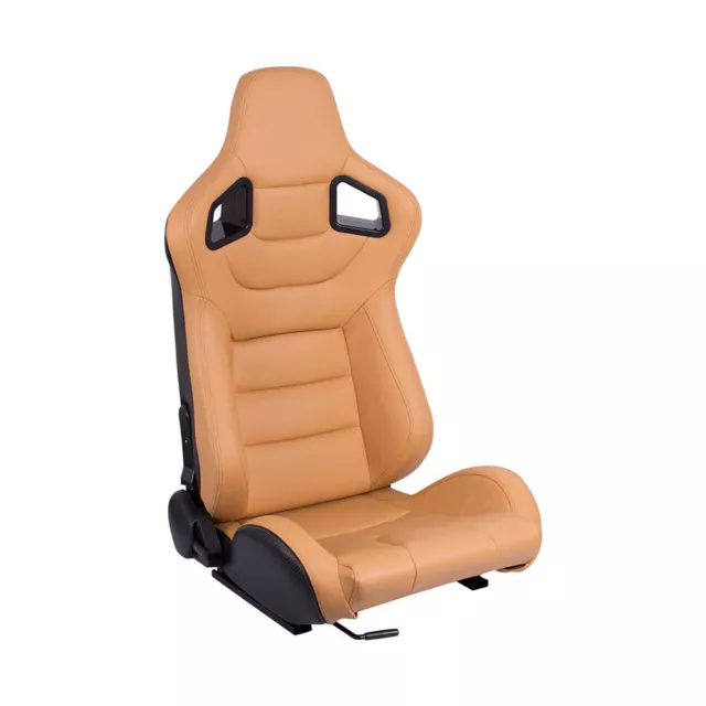 Asiento Deportivo Coche, Semibaquet Ajustable, de Cuero y Carbono, con Ríeles