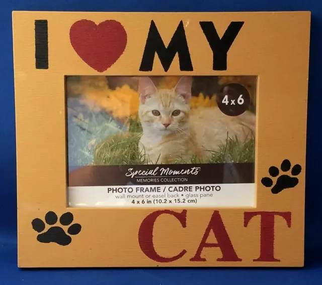 I LOVE MY CAT -  Frame 4x6 Photo Picture Animal Home Decor NEW IN PLASTIC SEAL