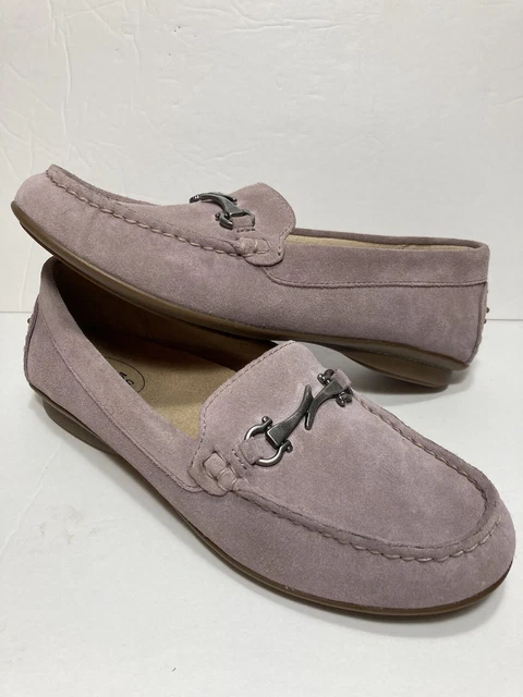 Taos Suede Slip On Bit Moc Comfort Driving Moccasin Shoes Women’s US 7 Lavender