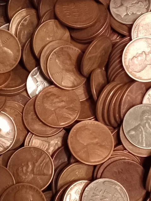 Lincoln wheat cent lot 24+ LBS pennies from old house Wheat Penny Vintage coins 6