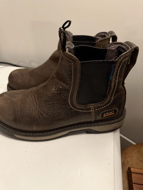 ARIAT MEN'S GROUNDBREAKER Chelsea Waterproof Work Boots Steel Toe 7 £71 ...