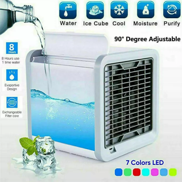 Portable Mini Air Conditioner Cool Cooling Bedroom Air Cooler USB Fan Desktop US