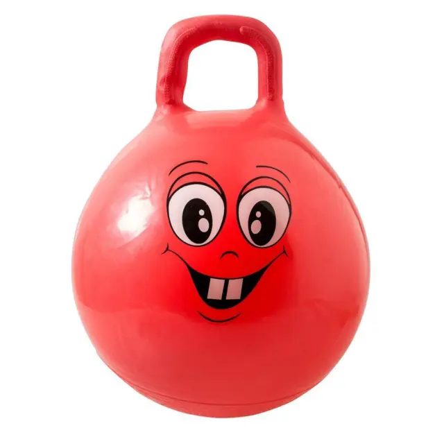 Idena Sprungball Happy Face rot 40-50cm Durchmesser Hüpfball belastbar bis 50kg