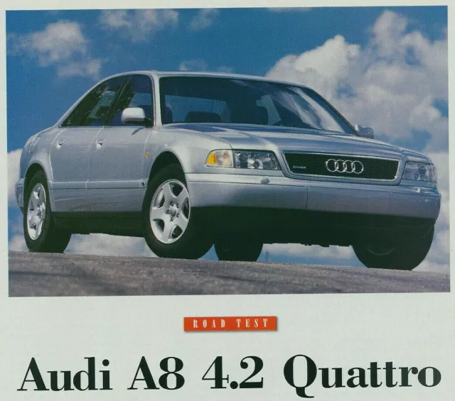 Silver Audi A8 4.2 Quattro Print Article Spec Sheet 1997 Three Pages