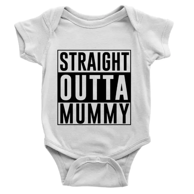 Straight Outta Mummy Babygrow Funny Joke Hip Hip Old School Body Suit Gift