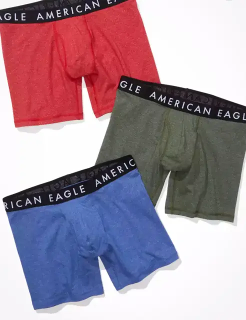 New American Eagle AEO Solid Men’s Boxer Briefs 3pk 3
