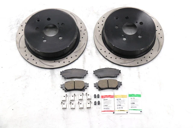 REAR Drilled Rotors + Brake Pads for Toyota Sienna Highlander Lexus RX350 RX450H