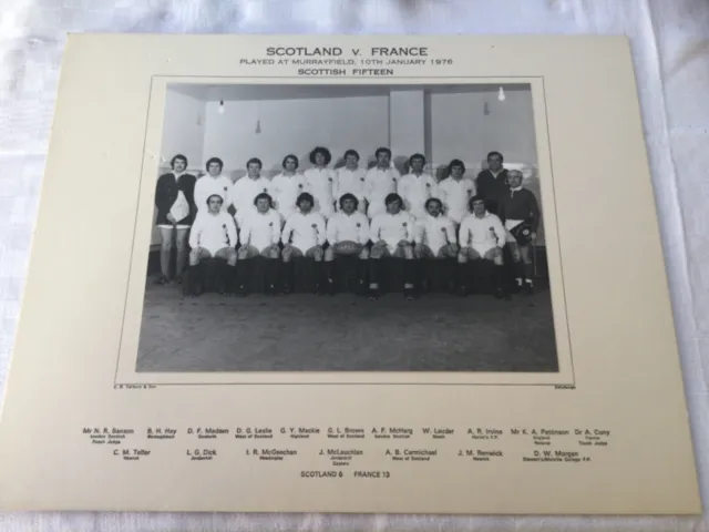 Original B&W Photograph Scotland Rugby Union Team 10/01/1976 at Murrayfield