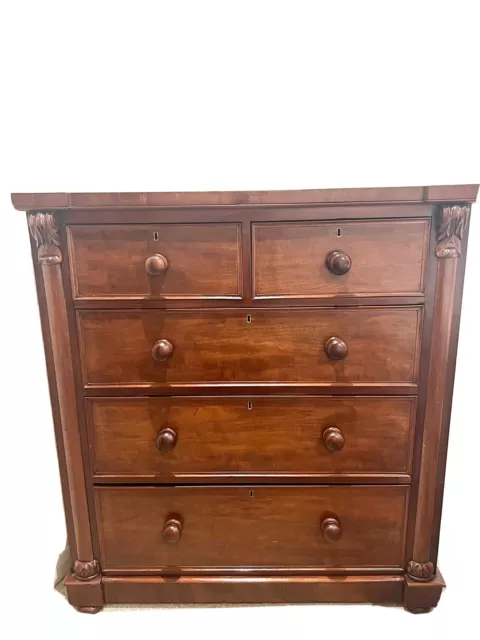 Antique Victorian Mahogany Large Scottish Chest Of Drawers in London