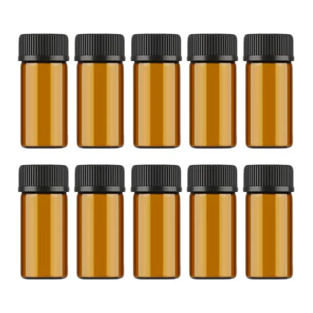 10 Stück 3 ml Mini-Glasfläschchen Flaschen Dunkelbraune leere Flasche für