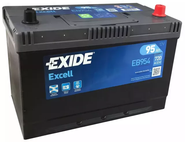 EFB 335 12V Car Battery 3 Year Guarantee 95AH 800CCA 0/1 B13 - Exide EL954