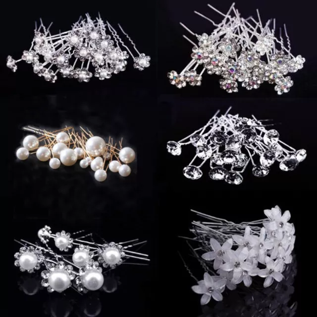 Wedding Bridal Pearl Hair Pins Flower Crystal Hair Clips Bridesmaid Jewelry New