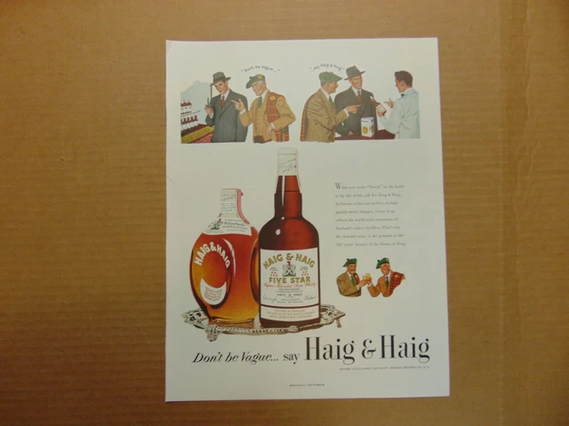 1950 HAIG & HAIG Five Star Whiskey art print ad