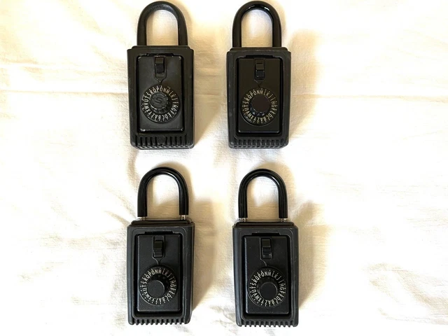 Heavy-Duty Vintage Key Storage Combination (4) LocBoxes Supra w/Combo. pre-owned