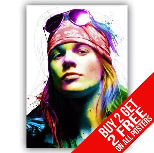 Axl Rose Guns N Roses Poster Art Print A4 A3 Size - Buy 2 Get Any 2 Free