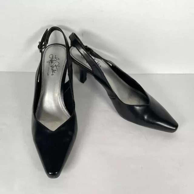 LifeStride Klipper Womens Size 8.5 M Pumps Slingback Black Faux Leather Shoes 3