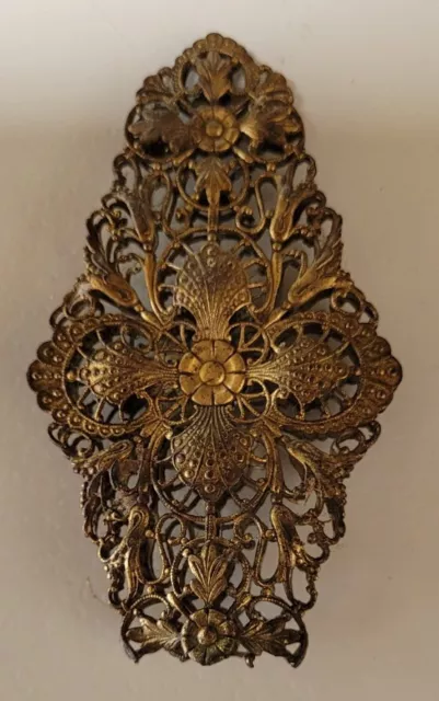 Antique 9cm Victorian Brass filigree Lamp Finial