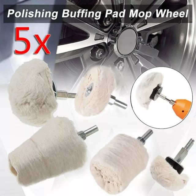 5 Pièces Roue de Polissage Kit Tampon coton Polir Tête Polishing Wheel Head Set