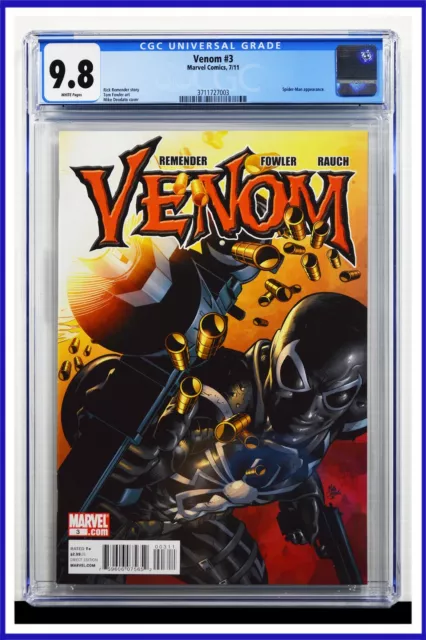 Venom #3 CGC Graded 9.8 Marvel Comics July 2011 White Pages Comic Book