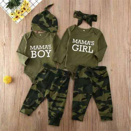 Pantaloni 3 pz tute mimetiche neonato bambino bambine abiti vestiti