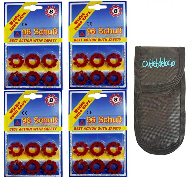 PACK 384 FULMINANTES en aros de 8 tiros pistolas juguete. Amorces