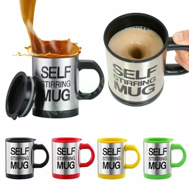 Tazza Termica Automescolante Self Stirring Mug,4 Colori,Schiuma,Caffe,Cioccolato