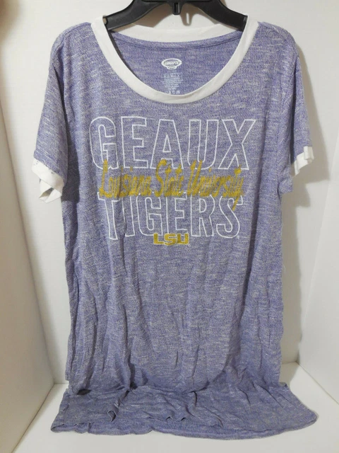 New Ladies LSU Tigers Purple Long Sleep Shirt Sleeveless NCAA Shop Authentic Med