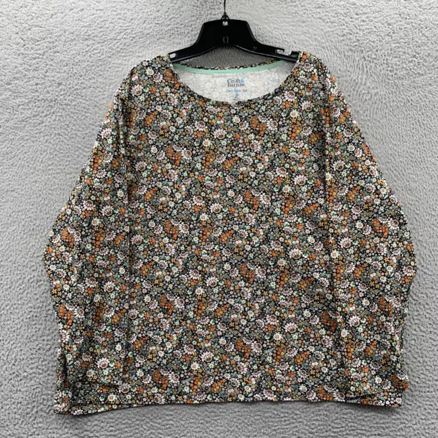 CROFT AND BARROW Blouse Womens 3X Top Floral Long Sleeve Classic Tee