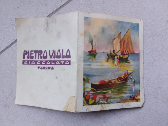 Calendarietto pubblicitario ditta P.Viola cioccolato Torino illustrato epoca1952