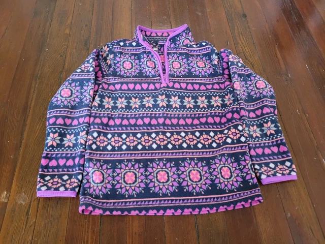 OshKosh B'Gosh Girls Soft Fleece Pullover 1/4 Zip Jacket, Kids Size 8