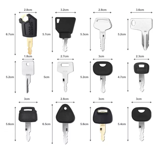 12 KEY SET Master Key Ignition Set For Agricultural + Heavy Plant Machinery 3