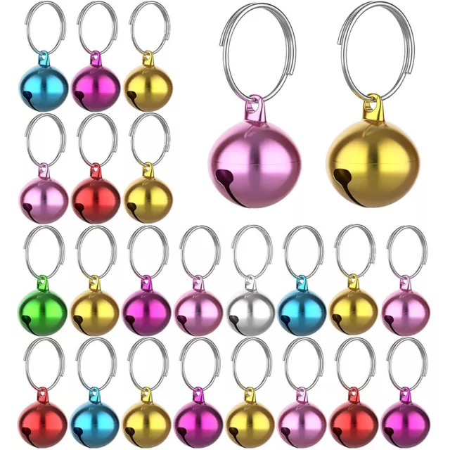 24Pcs Pet Bell With O-ring Beautiful Ornaments 14mm Christmas Bells Celebration 3