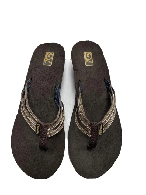 Teva Mush Adapto Wedge Womens Black Flip Flop Thong Sandals Size 10 SN 1000098