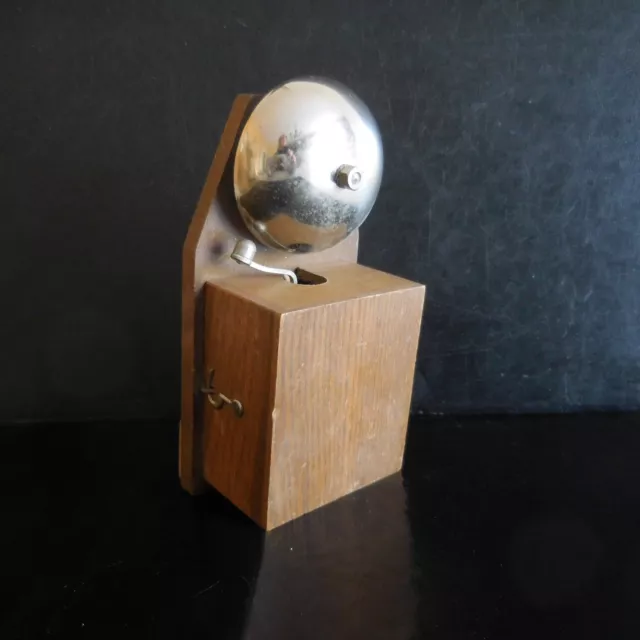 Sonnette électrique bois métal fait main Art Déco Design XX 1950 PN France N3207