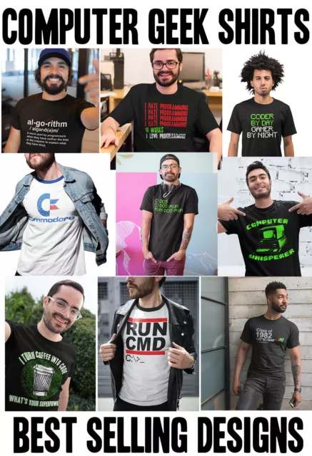 T-shirt uomo GEEK COMPUTER retrò anni 80 gioco PC giocatore Stanley Stella Premium