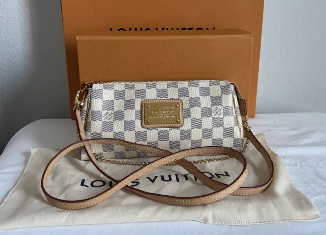 AUTHENTIC LOUIS VUITTON Eva Damier Azur Chain Strap Clutch Crossbody  Handbag £886.95 - PicClick UK
