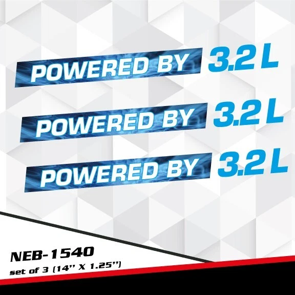 POWERED BY 3.2L Decal Sticker for BOXTER GOLF R32 M3 Z4 CROSSFIRE CLK NEB-1540