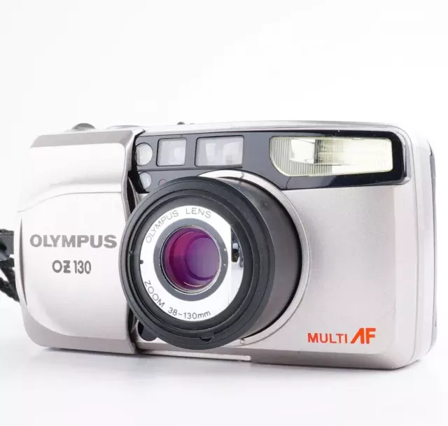 EX+5 OLYMPUS OZ 130 Silver 38-130mm Point & Shoot 35mm Film Camera From JAPAN