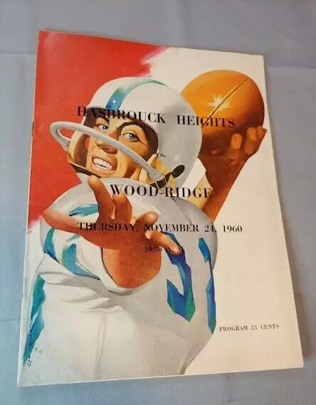 Nov 24 1960 NJ High School Football Program Hasbrouck Heights vs Wood-Ridge