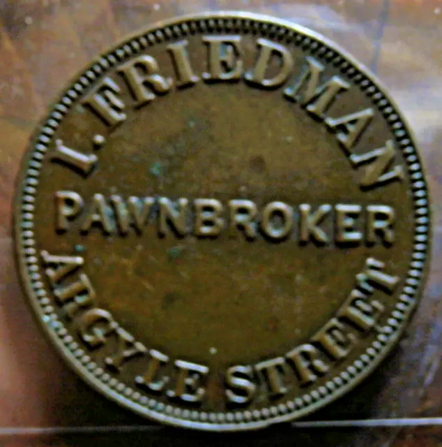 1857 I. Friedman Penny Token Tasmania