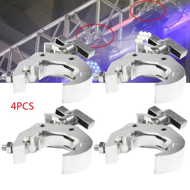 4Pcs Stage Truss O-Clamps Heavy Duty DJ Stage Lighting Hook Mount 330lb Load New