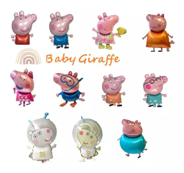 Large 19-28" Peppa Pig Party Foil Balloon George Suzy Daddy Mummy Pig Air Helium