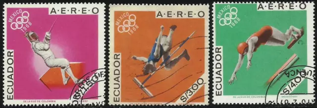 Ecuador A- 469/71 1967 Flugpost Spiele Olympische Von Mexico Olympic Games Used