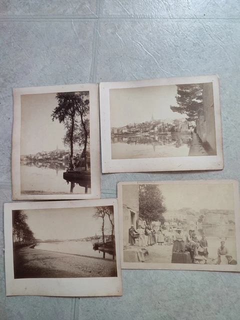 Lot De 4 Carte Postale Ancienne-Photo.bord De Grand Bassin,Canal Castelnaudary