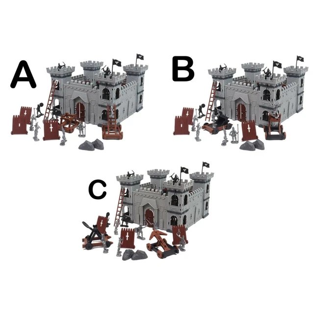 CASTLE BATTLE MODEL Set Building Ladder-Vehicle Simulate Shields Siege ...