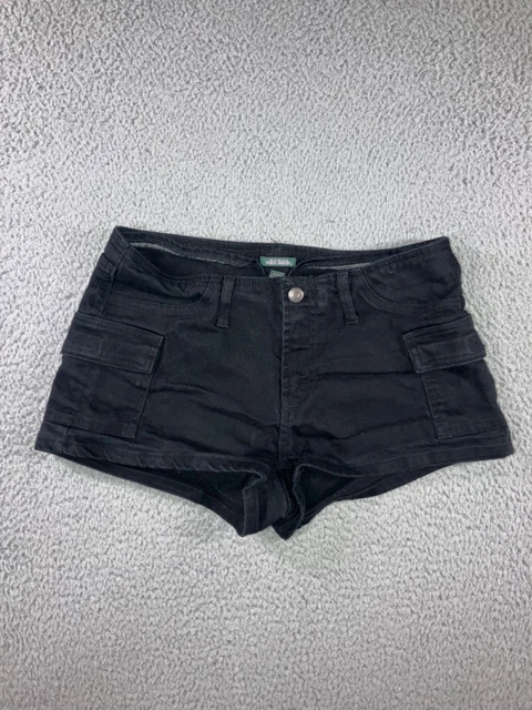 WILD FABLE CARGO Shorts Women Low Rise Black Denim Y2K