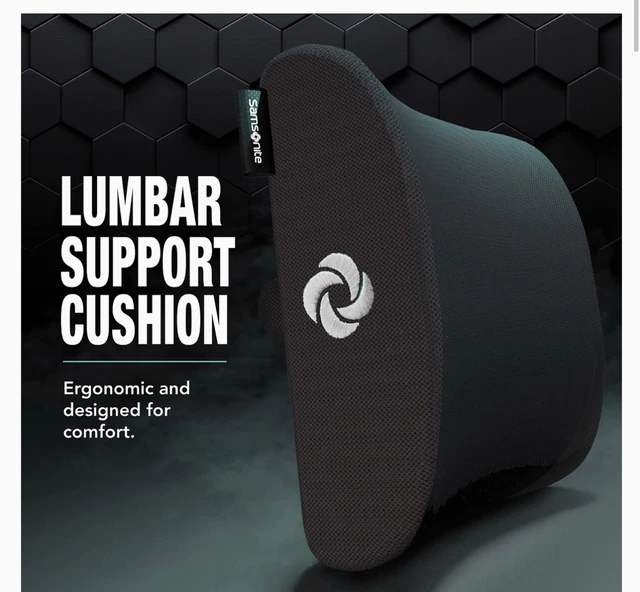 Samsonite - Ergonomic Lumbar Support Pillow - Helps Relieve Lower Back -