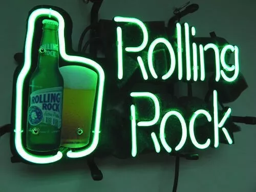 14"x10" Rolling Rock Energy Drink Neon Sign Light Lamp Visual Beer Artwork L031