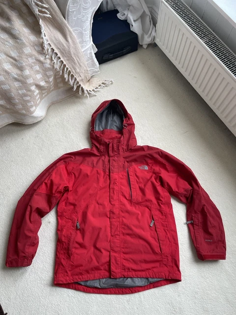The North Face HyVent Full Zip Hooded Jacket Mens Size XL Red VGC